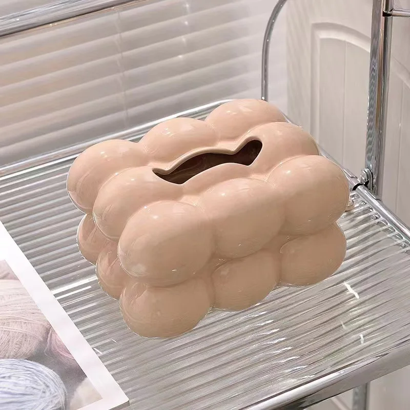 Ceramic Tissue Box with Drawer – Cotton Candy Style - Image 10