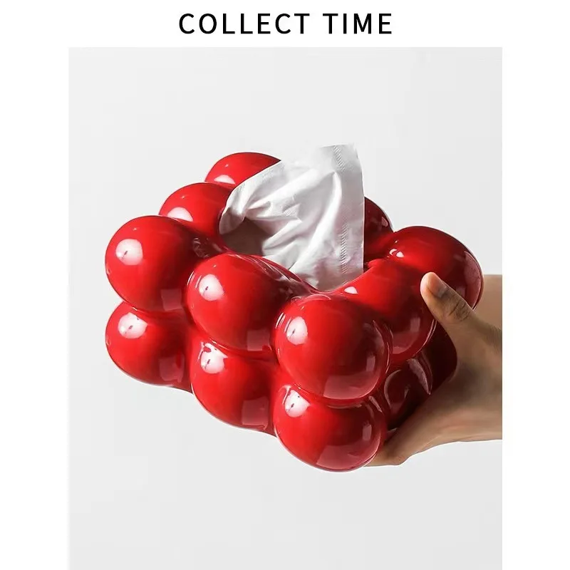 Ceramic Tissue Box with Drawer – Cotton Candy Style - Image 12