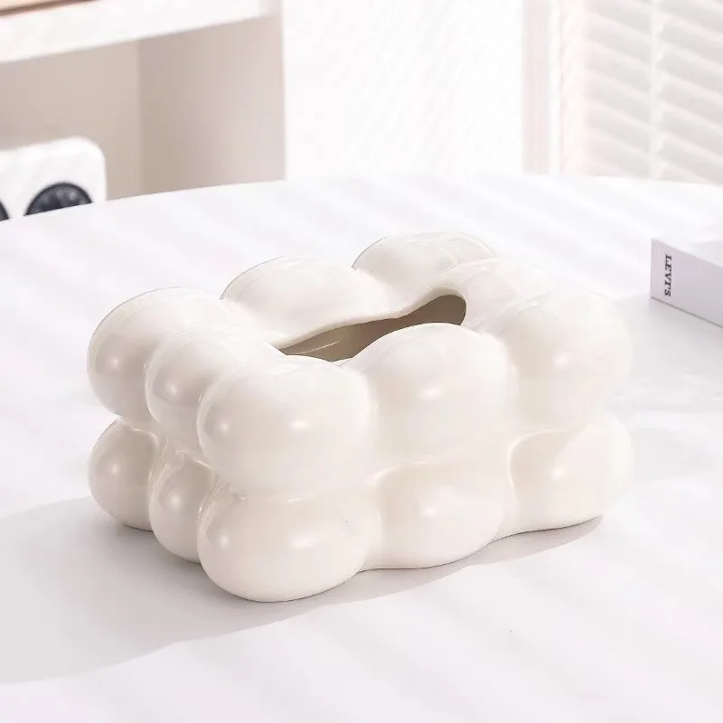 Ceramic Tissue Box with Drawer – Cotton Candy Style - Image 8