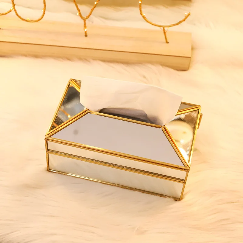 Luxury European-Style Mirror Glass Tissue Box - Image 4