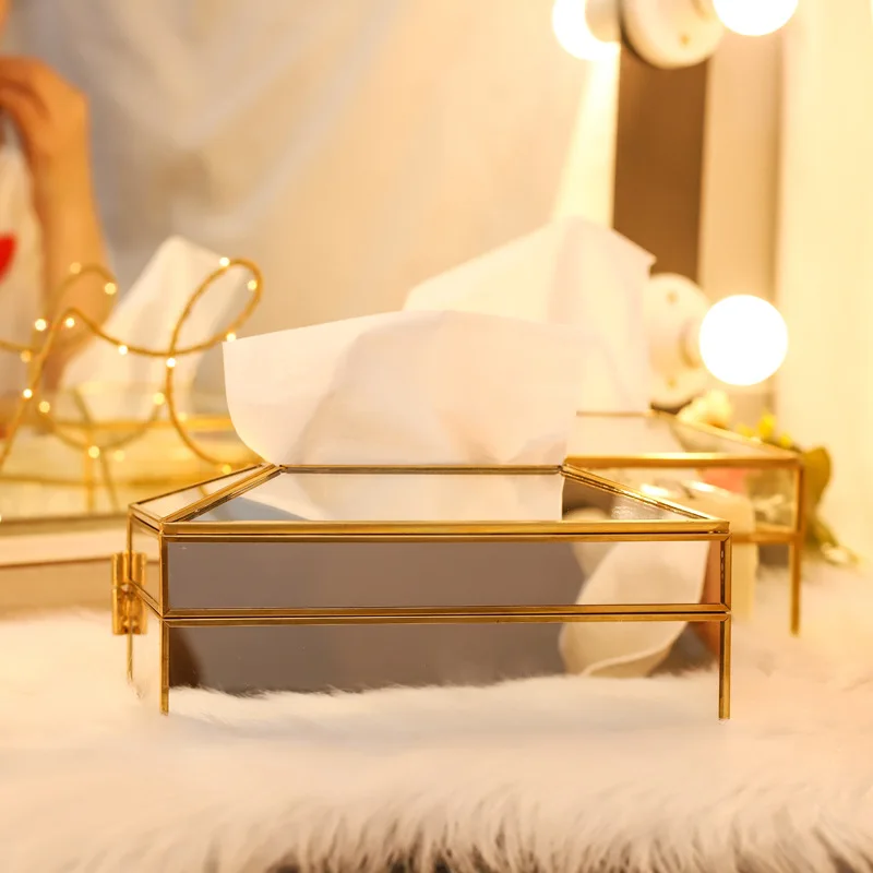 Luxury European-Style Mirror Glass Tissue Box - Image 5